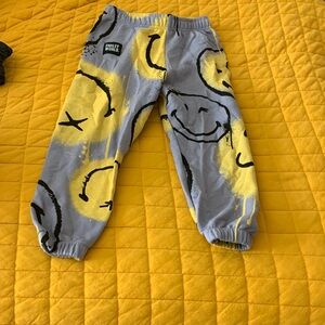 Zara Kids Gray and Yellow Graphic Pants